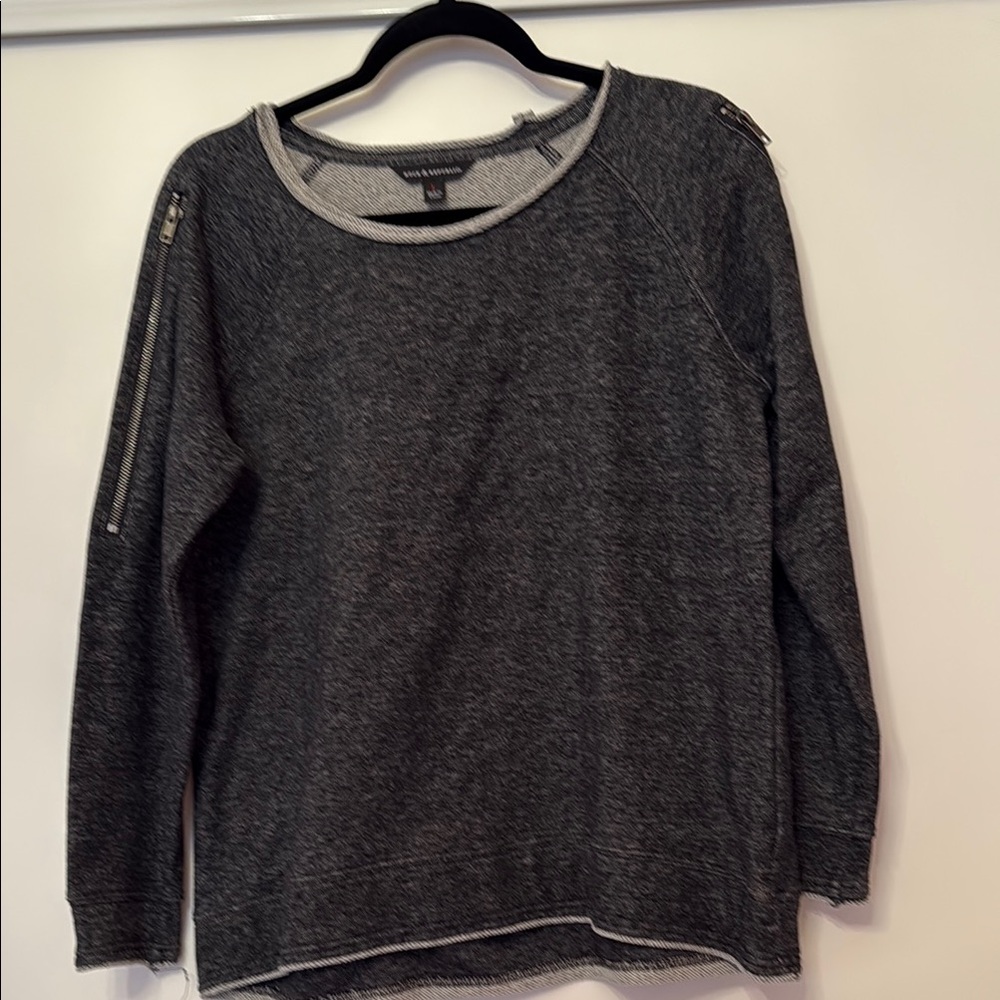 Rock & Republic Gray Sweatshirt with Zipper Accents